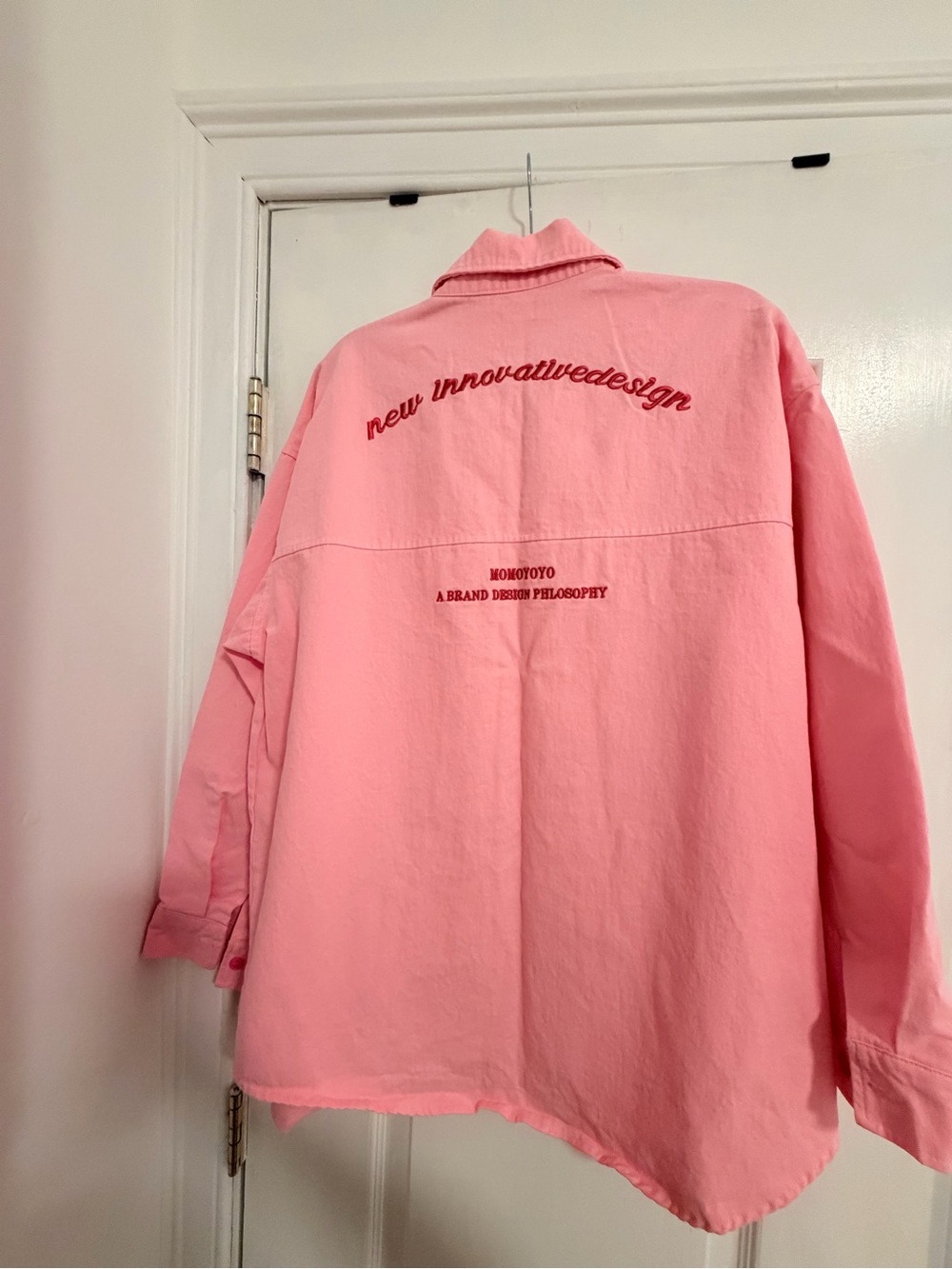 Pink Oversized Graphic Back Jacket -